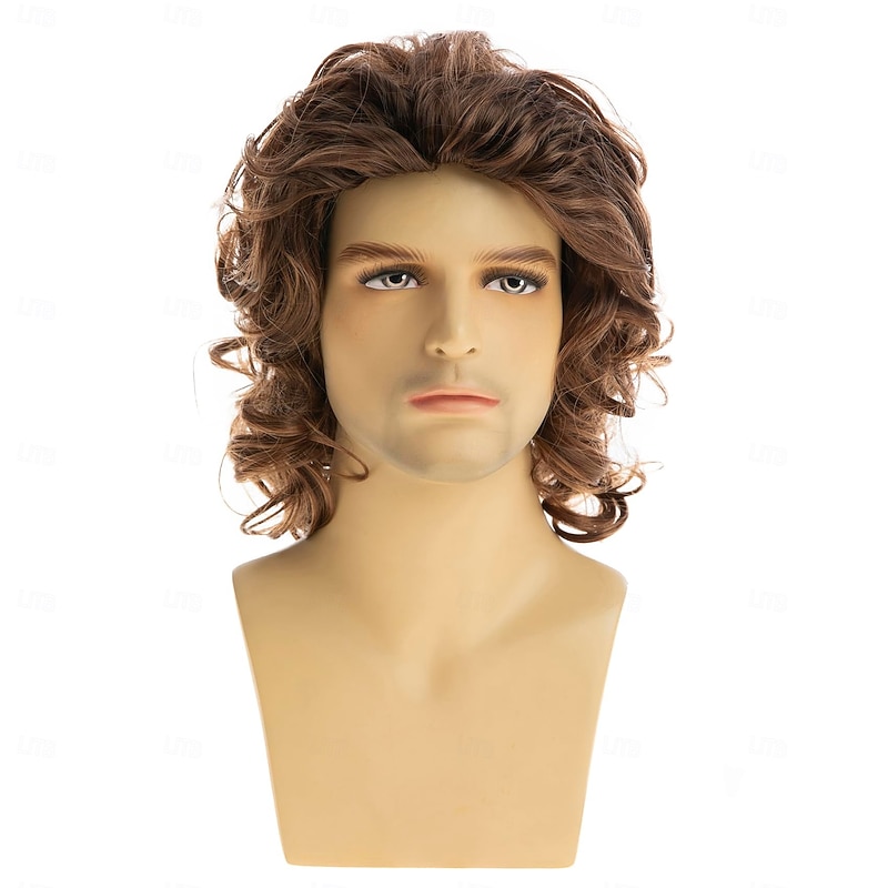 Mens Short Curly Wig Fluffy Cosplay Costume Hair Wig For Carvinal3