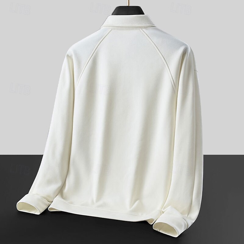 Men's Sweatshirt Quarter Zip Sweatshirt Black White Dark Gray Polo Collar Plain Zipper Pocket Sports & Outdoor Casual Daily Designer Sportswear Basic Spring Fall Clothing Apparel Hoodies Sweatshirts2