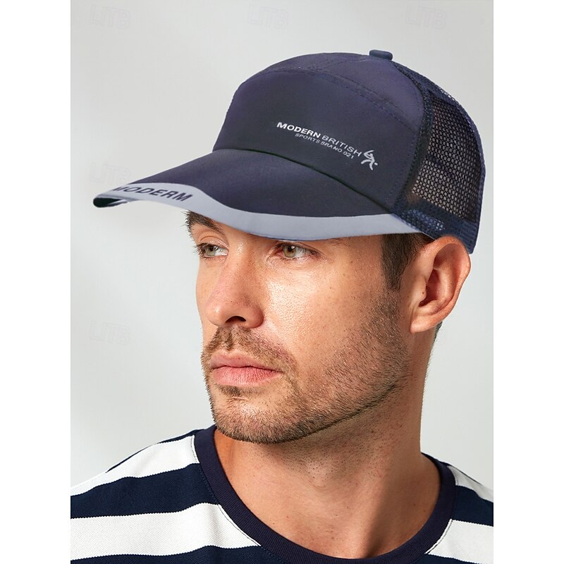 Men's Long Brim Breathable Mesh Baseball Cap – Lightweight Outdoor Sports Hat with Extended Sun Protection2