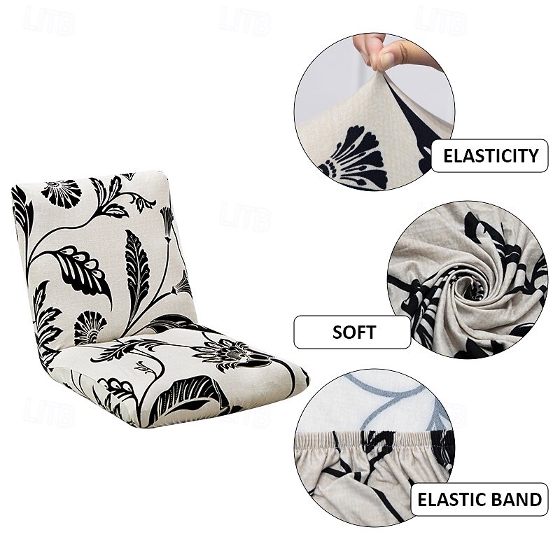 Stretch Folding Floor Gaming Chair Cover Without Chair, Printed Adjustable Floor Chair Slipcover Floor Lazy Chair Cover Meditation Lounge Chair Protector Cover4
