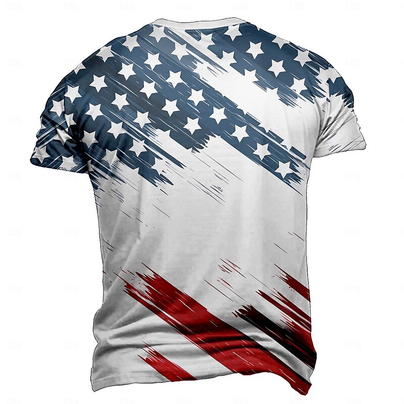 Veterans Day Men's Patriot Patriotic Veteran American US Flag T Shirt Short Sleeve T shirt 3D Print Crew Neck Shirt Daily Military Street Daily White Summer Spring Clothing Apparel S M L XL XXL2