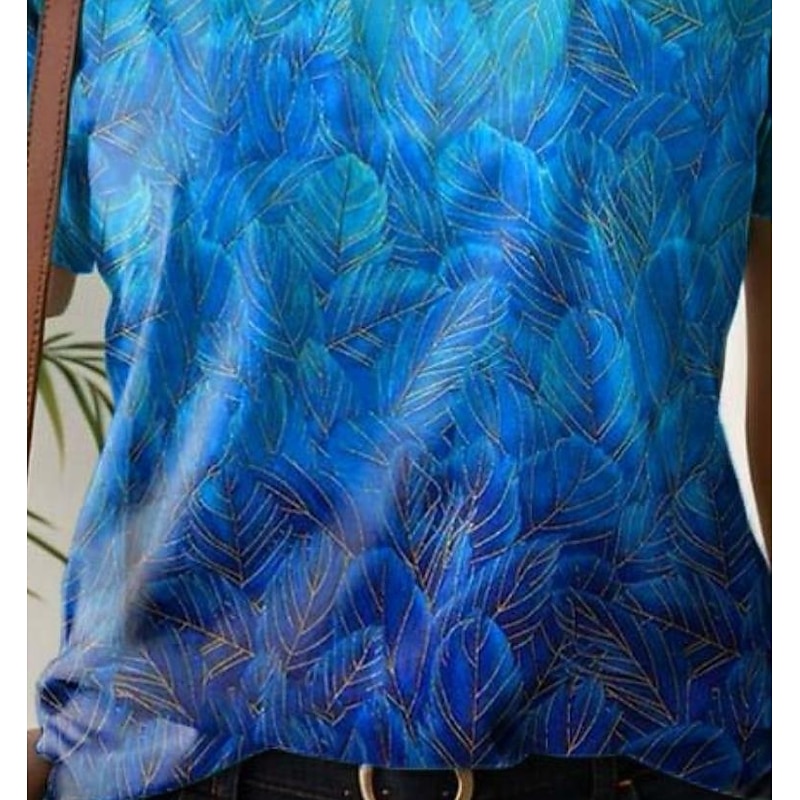 Women's T Shirt Floral Casual Short Sleeve Round Neck Regular Tops Daily Print Black White Light Green Blue Purple Summer3