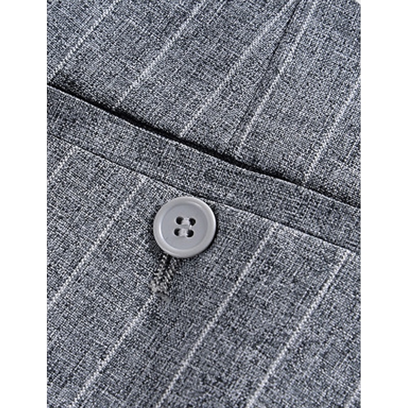 Men's Trousers Dress Pants Suit Pants Pocket Stripe Straight Leg Plain Wrinkle Resistant Breathable Full Length Formal Wedding Party Fashion Classic Style Black White3