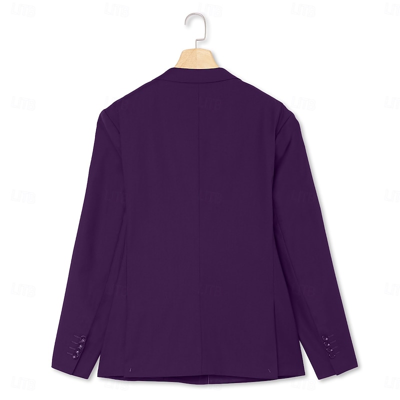 Men's Wedding Suits Peak Black White Business Formal Solid Colored Tailored Fit 2 Piece Double Breasted Six-buttons2