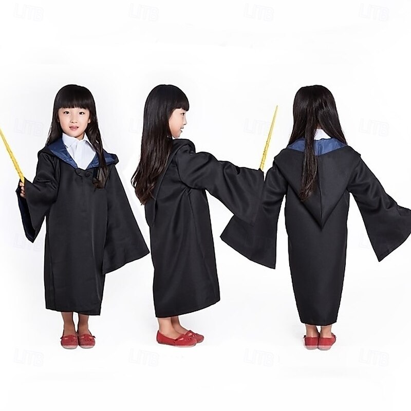 Wizard Witch Robe Hogwarts Wizarding World Costume Gryffindor Slytherin Ravenclaw Cloak Kid's Movie Cosplay Halloween Carnival Costume School Uniforms Children's Day3