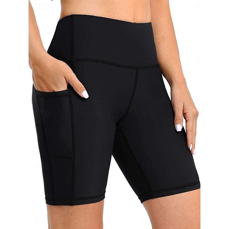 Women's Swimwear Stretchy Boxer Shorts Swimsuit High Waist Vacation Beach Wear Solid Color Sleeveless Bathing Suits