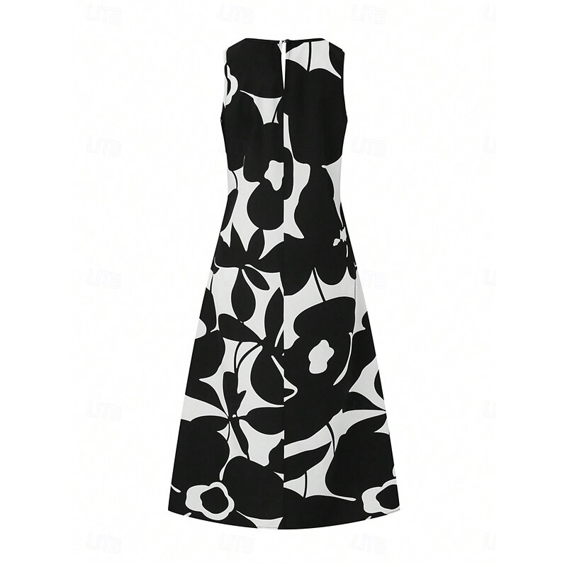 Women's Long Dress Maxi Dress Casual Dress Tank Dress Stylish Casual Vacation Daily Regular Fit Floral Sleeveless Crew Neck Black Blue Summer3