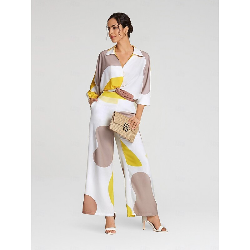 Satin Contrast Knot Front Balloon Sleeve Shirt2