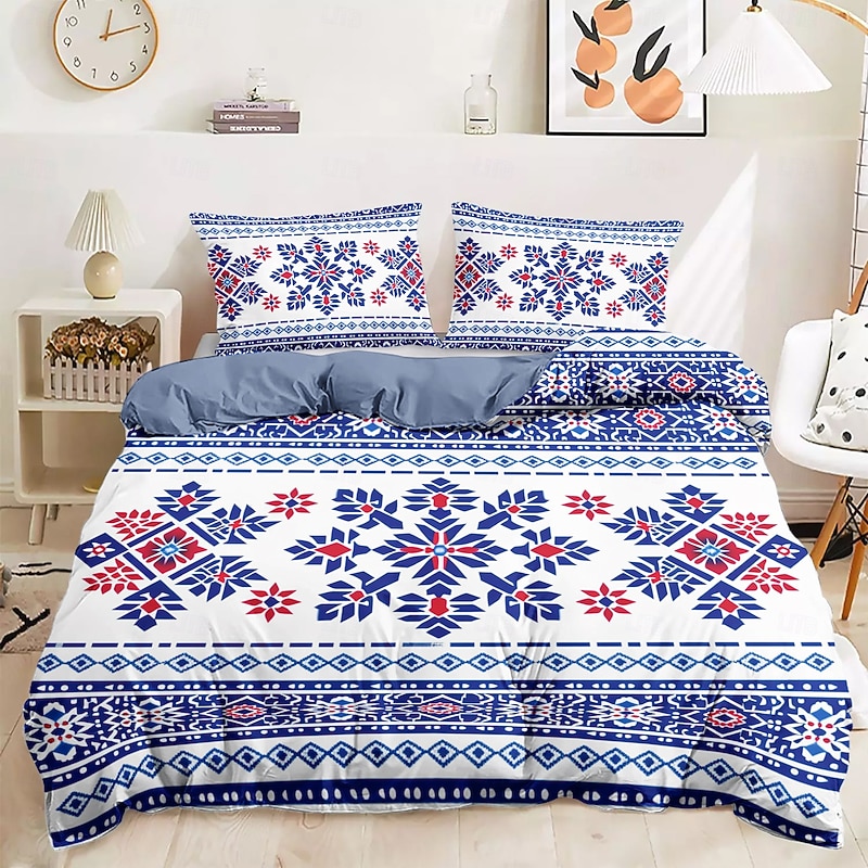 Geometric Pattern Duvet Cover Set Set Soft 3-Piece Luxury Cotton Bedding Set Home Decor Gift Twin Full King Queen Size Duvet Cover2