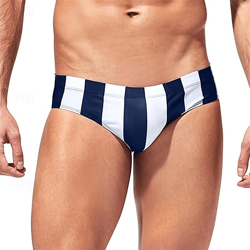 Men's Swim Trunks Swim Shorts Swimwear Bottoms Swimming Surfing Beach Water Sports Stripes Summer Spring2