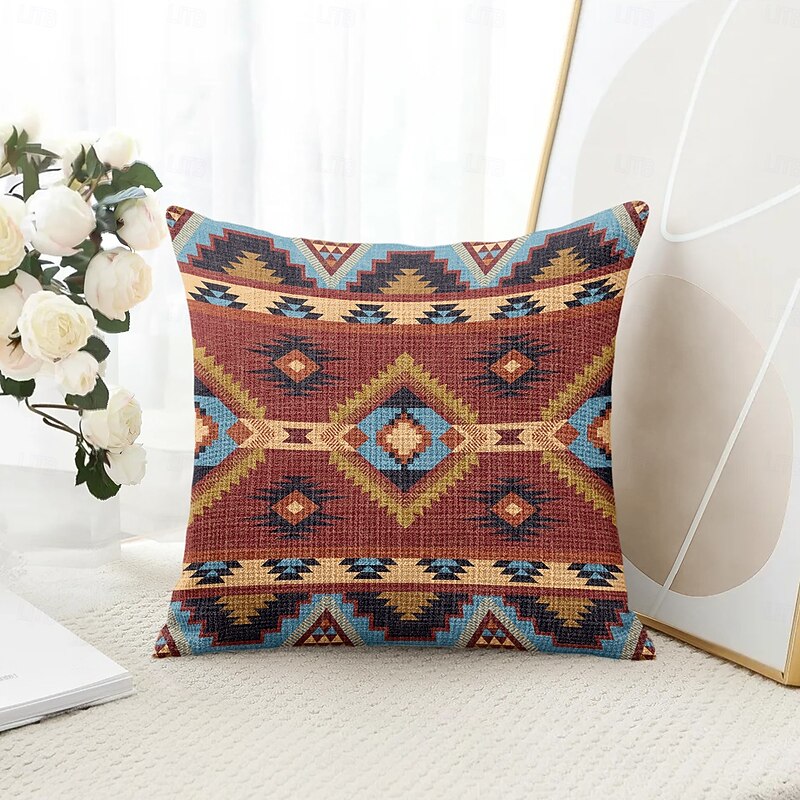 South Western Vintage Decorative Toss Pillows Cover 1PC Soft Square Couch Cushion Case Pillowcase for Bedroom Livingroom Sofa Chair - Main Image