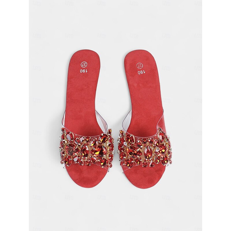 Women's Rhinestone Embellished Clear Platform Heels – Glamorous Open-Toe Wedding Shoes for Brides and Evening Events4