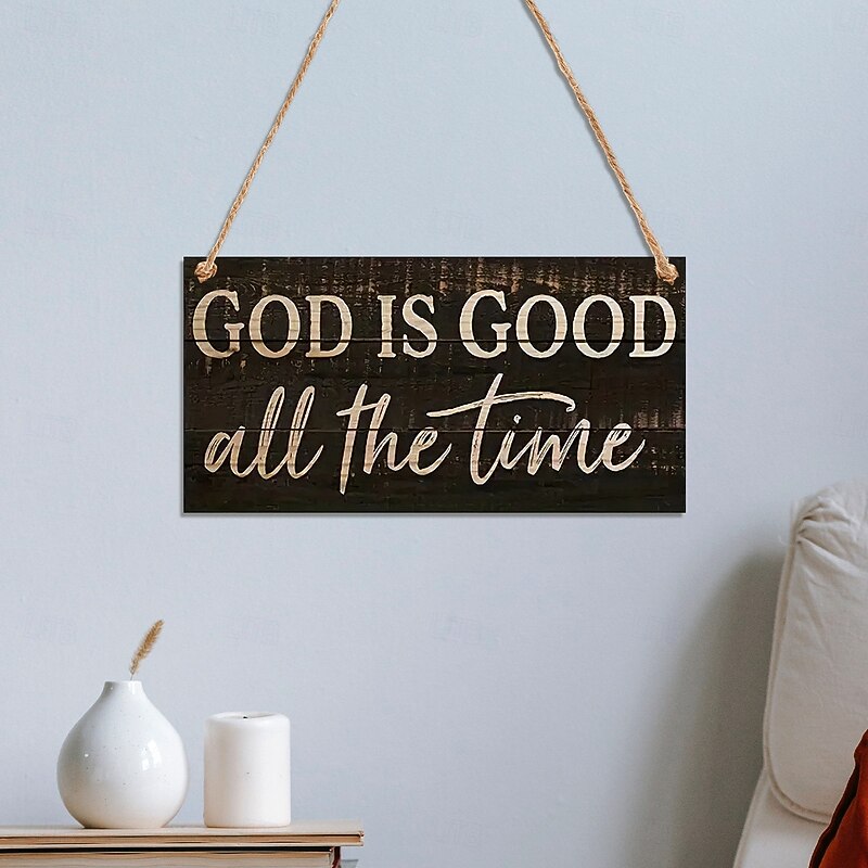 Wooden "God is Good" Sign, Lightweight Hanging Plaque, Rustic Wall Decor, Inspirational Quote Sign for Home, Shop, Gathering, Religious Wall Art, Christian Decor for Living Room and Entryway3