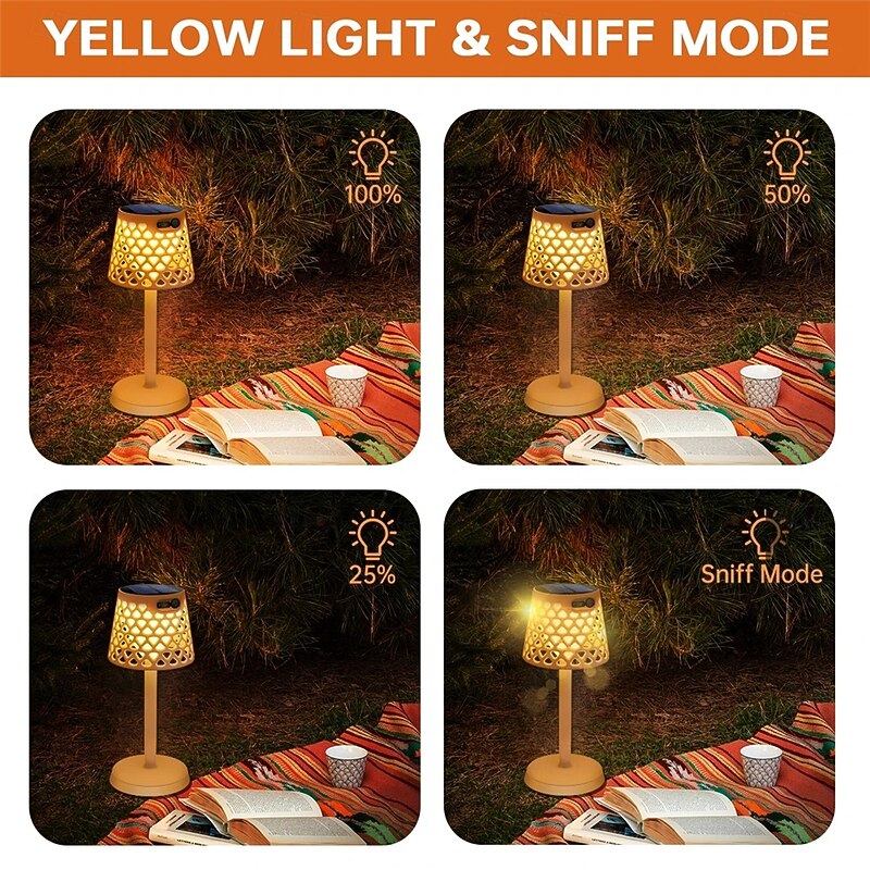 Solar USB Charging Desk Lamp - Outdoor Camping Lamp, Bar & Coffee Shop Dining Table Light, Night Light and Reading Lamp 1PC3