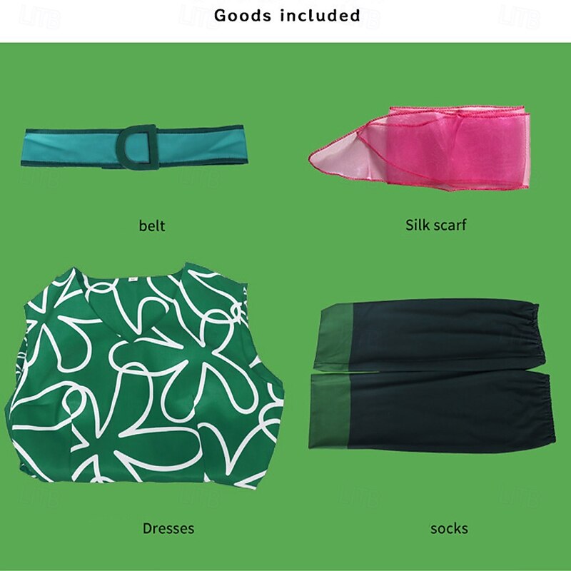 Inside Out 2 Disgust Joy Dress Outfits Costume Cute Movie Cosplay for Women's Carnival Party2