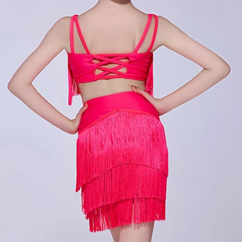 Kids' Dancewear Skirts Tassel Girls' Performance Daily Wear Sleeveless Natural Elastane2