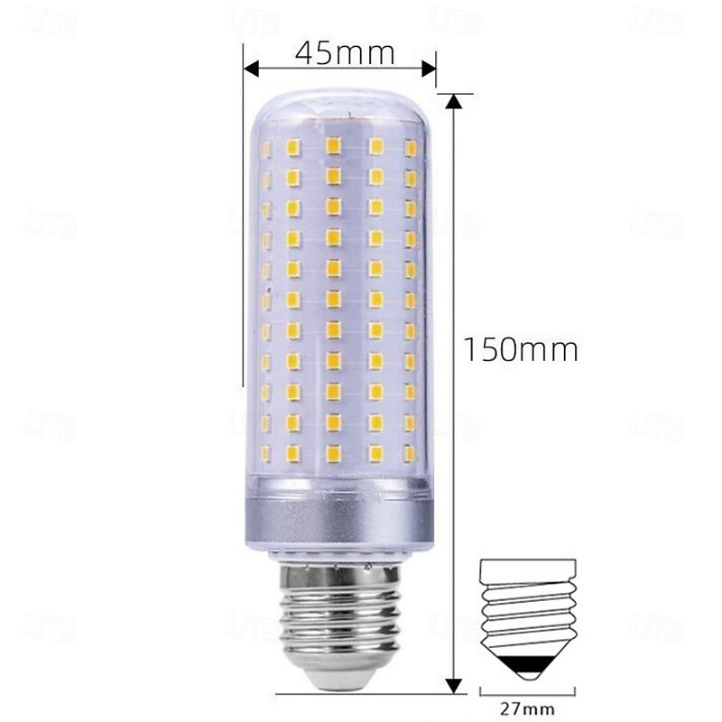 E27 LED Corn Light Bulbs - 40W Non-Dimmable 175V-265V for Home Lighting, Wall, Floor Lamps & Chandeliers 3PCS4