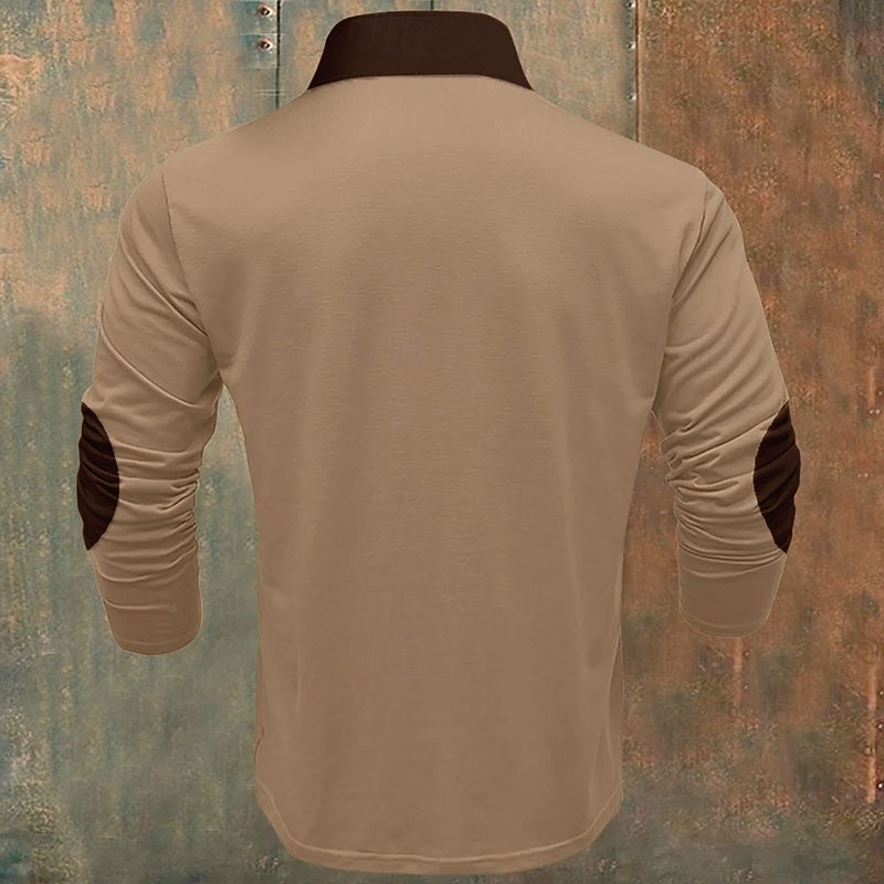 Men's Hunting Deer Sweatshirts Quarter Zip Sweatshirt Long Sleeve Sweatshirt Stand Collar Vintage Retro Western Cowboy 3D Printing Hunting Winter Spring &  Fall2