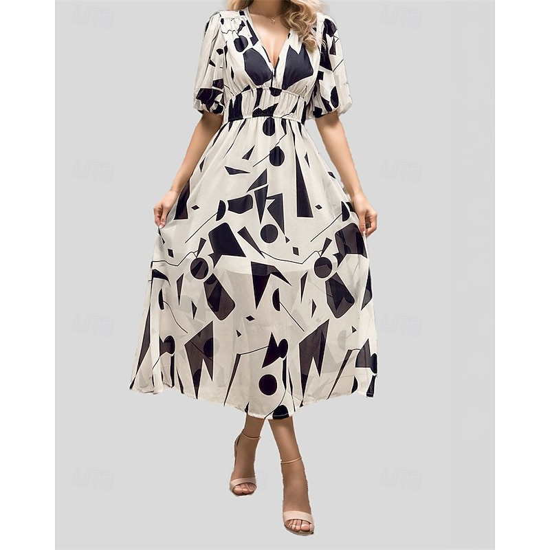 Women's Long Dress Maxi Dress Casual Dress A Line Dress Floral Dress Summer Dress Elegant Stylish Vacation Daily Date Regular Fit Floral Short Sleeve V Neck Black Pink Blue Green Summer3