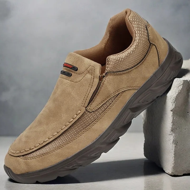 Men's Suede Slip-On Loafers – Lightweight, Breathable Casual Shoes with Non-Slip Sole for Walking, Travel and Everyday Wear