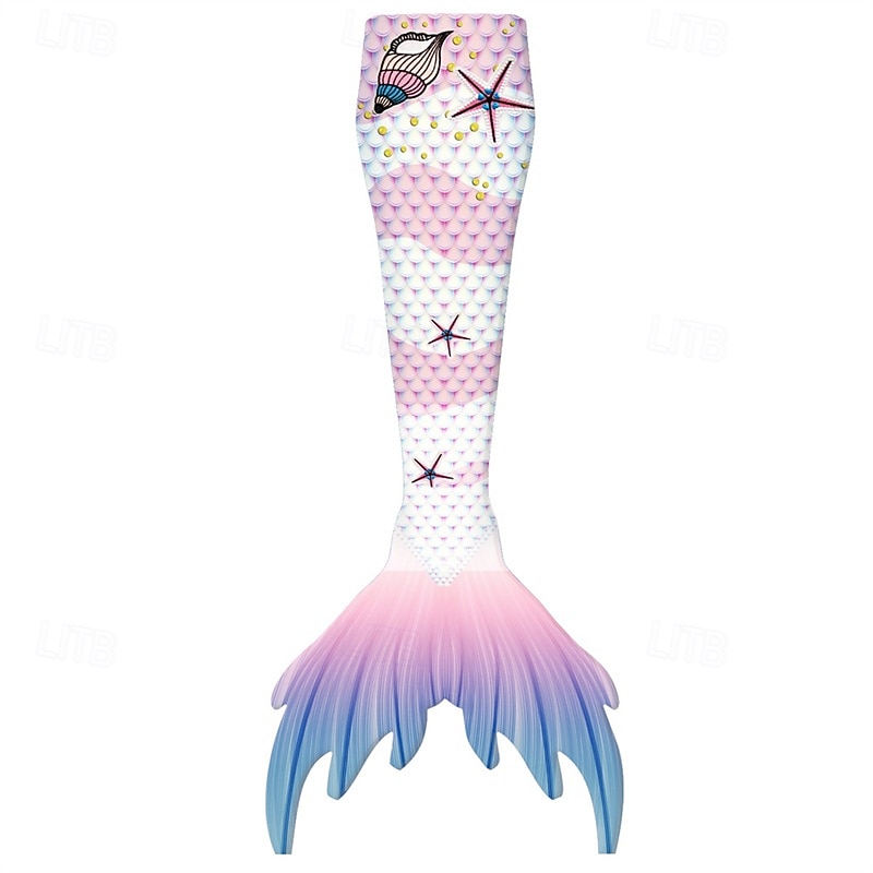 Kids Girls' Mermaid Swimwear Swimsuit Holiday Beach Scales Vacation Tropical Bathing Suits 4 years+ Summer White Pink