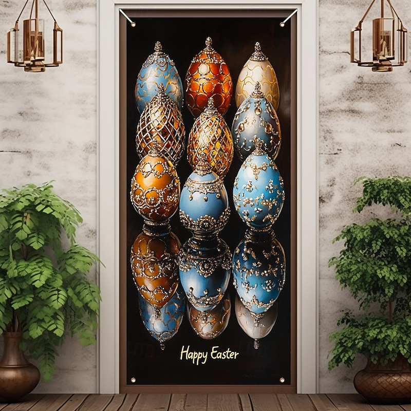 Door Decorations Door Covers Imperial Eggs Door Tapestry Door Curtain Decoration Backdrop Indoor/Outdoor Door Banner for Front Door Farmhouse