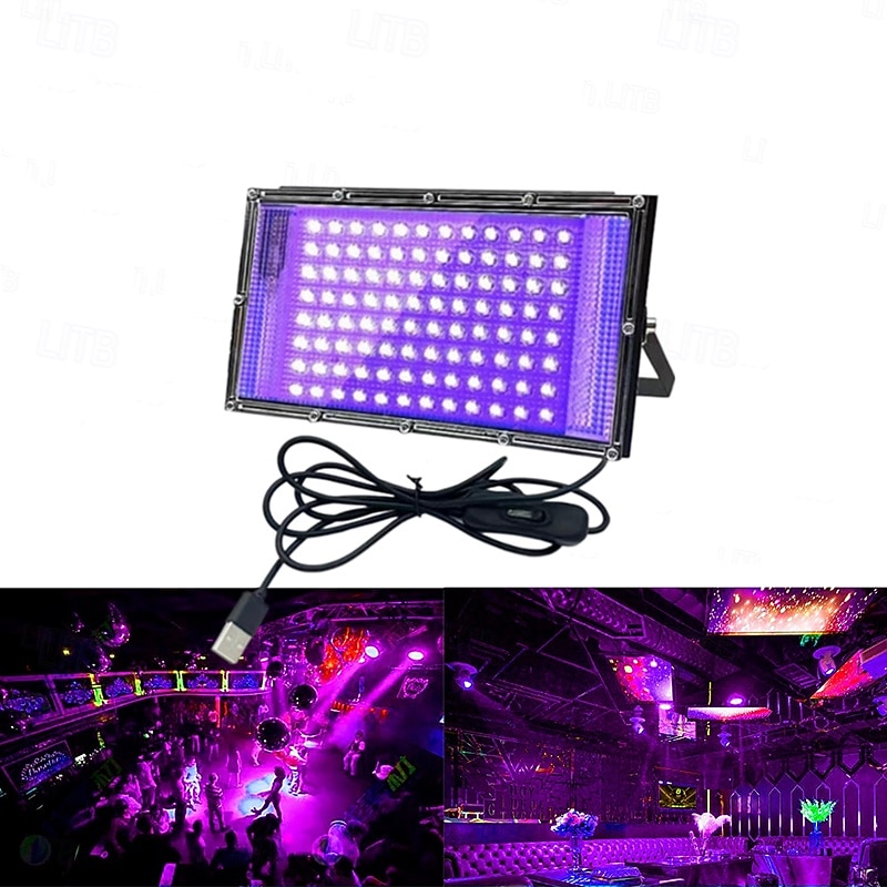 5V USB Black Light, UV Purple Light Flashlight Worklight with Stage Atmosphere Light Source Party  Lights Indoor for Home Living 1pc3