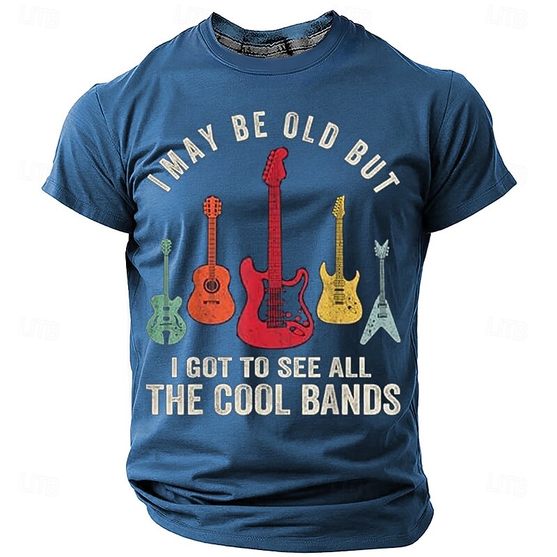 Music Festival Men's Funny Guitar T Shirt Short Sleeve T shirt 3D Print Crew Neck Shirt Fashion Daily Street Daily Black Blue Green Summer Spring Clothing Apparel S M L XL XXL XXXL4