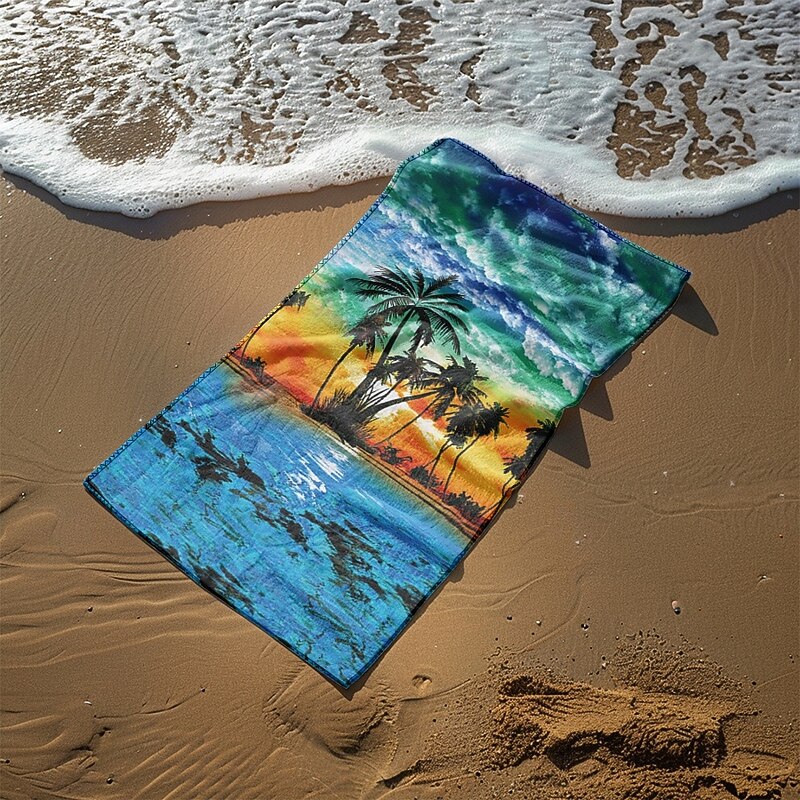 Sunshine and Beach Beach Towel Premium Quality Ultra Soft Absorbent Lightweight Durable Quick Drying Vibrant Design Perfect for Beach Pool Sunbathing Travel Summer Accessory Comfortable and Stylish2