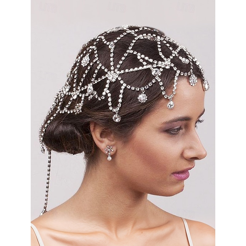 Elegant Crystal Bridal Hair Chain Headpiece – Sparkling Wedding Hair Accessory for Women, Ideal for Special Occasions and Bridal Styles