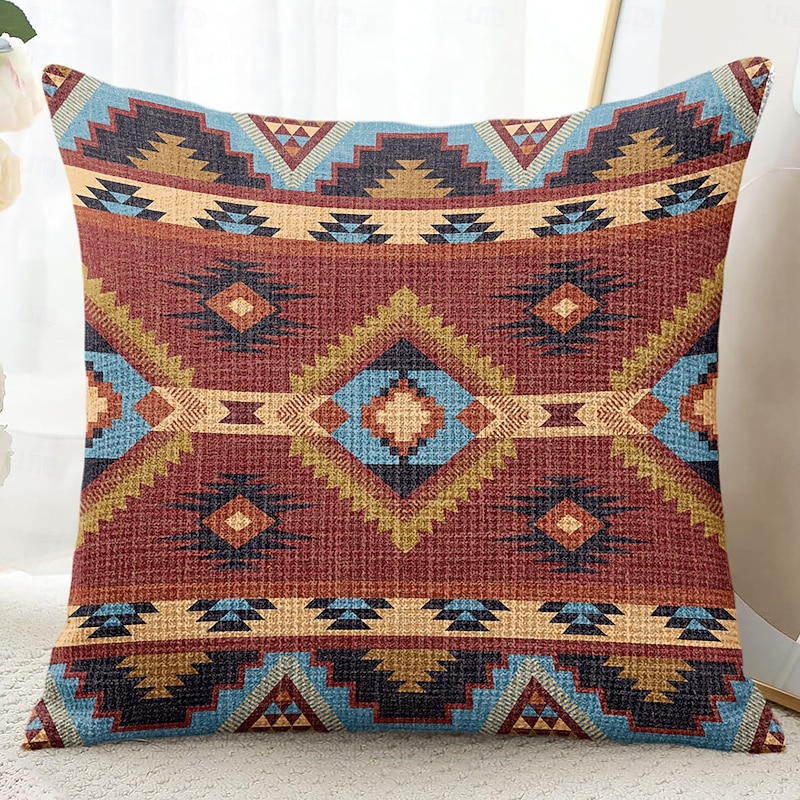 South Western Vintage Decorative Toss Pillows Cover 1PC Soft Square Couch Cushion Case Pillowcase for Bedroom Livingroom Sofa Chair2