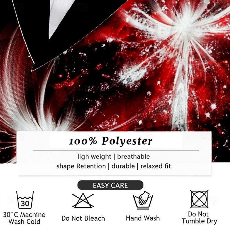 Valentine's Day Men's Floral Print Costume Rose Shirt Button Up Shirt Long Sleeve Fashion Casual Gift Holiday Festival Summer Fall Turndown 3D Print Collared Shirts Red3