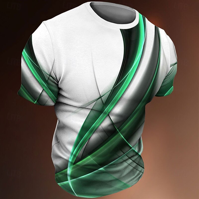 Men's Graphic Striped T Shirt Tee Short Sleeve T shirt 3D Print Crew Neck Shirt Vintage Fashion Designer Outdoor Casual Daily Yellow Blue Purple Spring & Summer Clothing Apparel S M L XL 2XL 3XL4