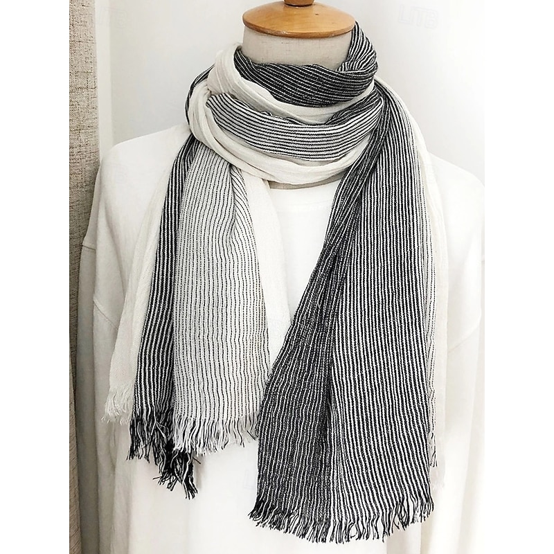 Men's Lightweight Ombre Cotton Scarf – Casual Fashion Accessory for Spring, Autumn and Everyday Outfits3