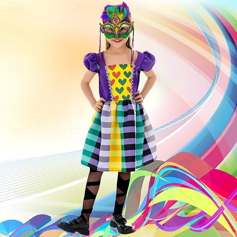 Mexican Halloween Dress Mask Carnival Costume Kid's Girls' Halloween Carnival Mardi Gras Performance Party Easy Halloween Costumes Dress Up
