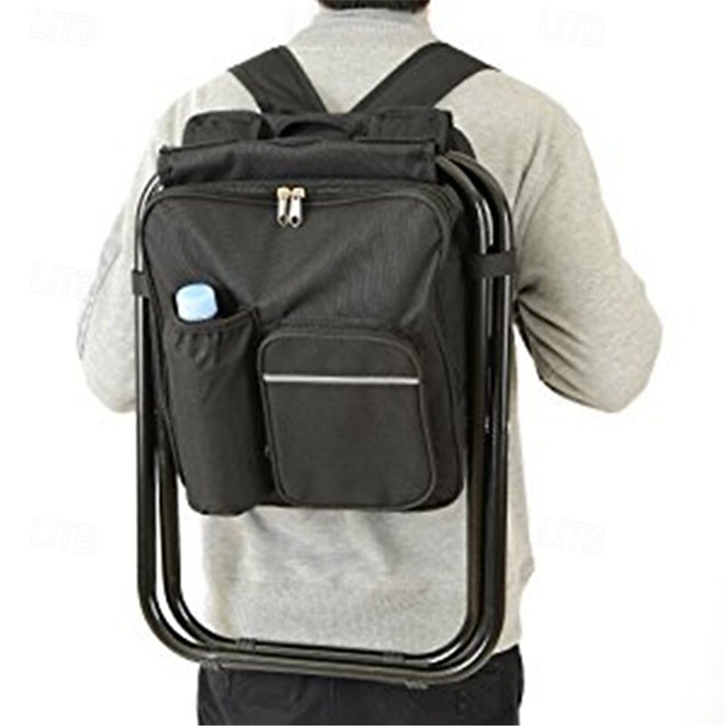 Outdoor Multi-functional Collapsible Stool Camping Folding Stool Portable Insulated Cooler Bag Stool Folding Chair with Backpack for Camping Beach Fishing4