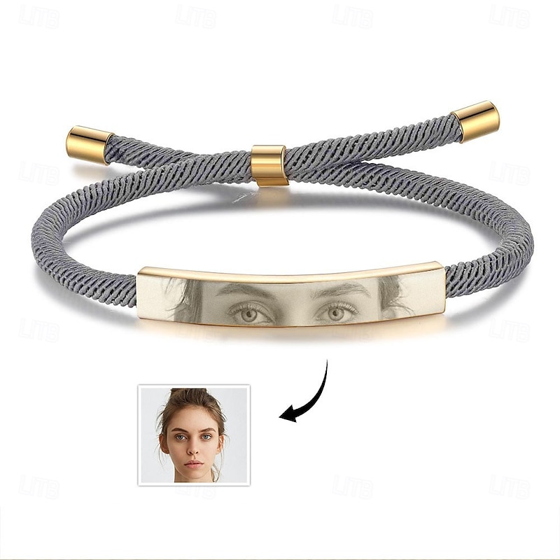Personalized Eyes Photo Bracelet Custom Best Gift for Mom Wedding Gift with Customizable Eye Photo for Wife or Girlfriend
