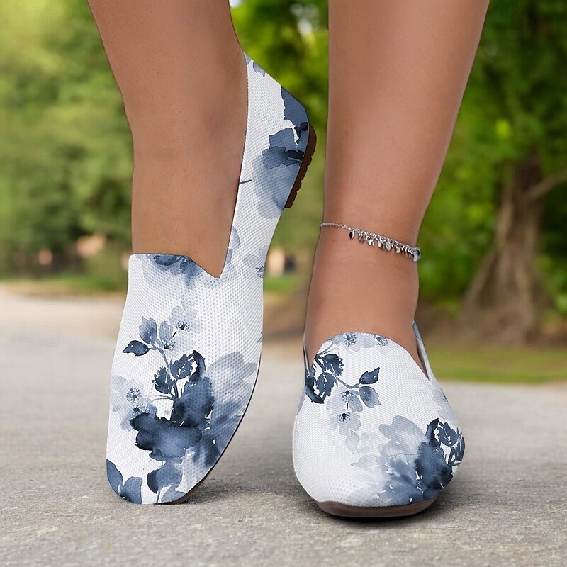 Women's Printed Fly-knit Slip-On Flats with Lightweight Design - Stylish Casual Shoes for Everyday Wear and Travel4