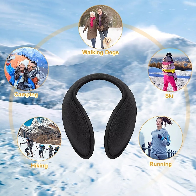 Fluffy Soft Ear Muffs Unisex Behind the Head Adjustable Earmuffs Fleece Indoor Outdoor Comfy Ear Warmer3