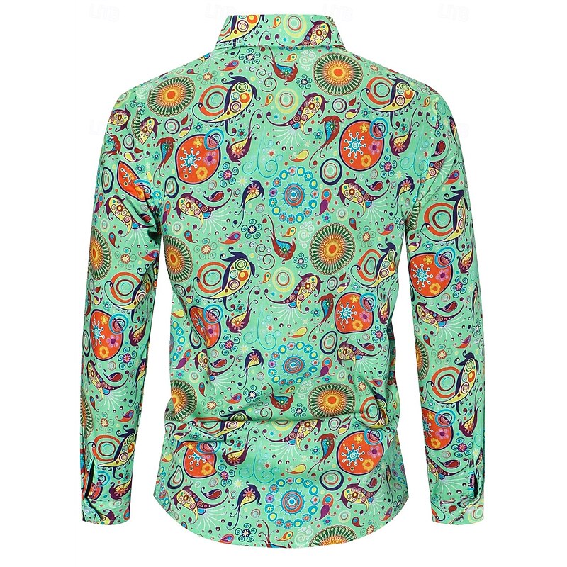 Retro Vintage 1970s Shirt Hippie Bohemian Fancy Dress Men's Party Daily Wear Pride Parade Adults' Shirt2