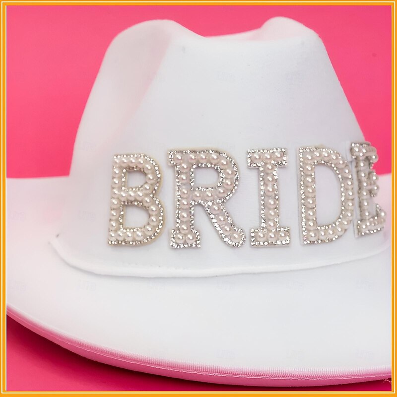 Bride to be Halloween Cowboy Hat Hen Do Party Accessories Adults' Women's Halloween Carnival Wedding Bridal Shower Bachelorette Party Easy Halloween Costumes Dress Up2