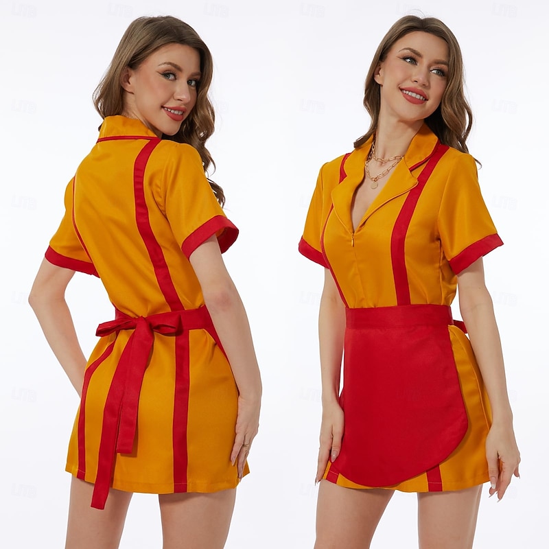 2 Broke Girls Max Caroline Dress Cosplay Costume Kings Day Sexy Costume Dress Up Movie Cosplay for Women's Adults' Halloween Carnival Party