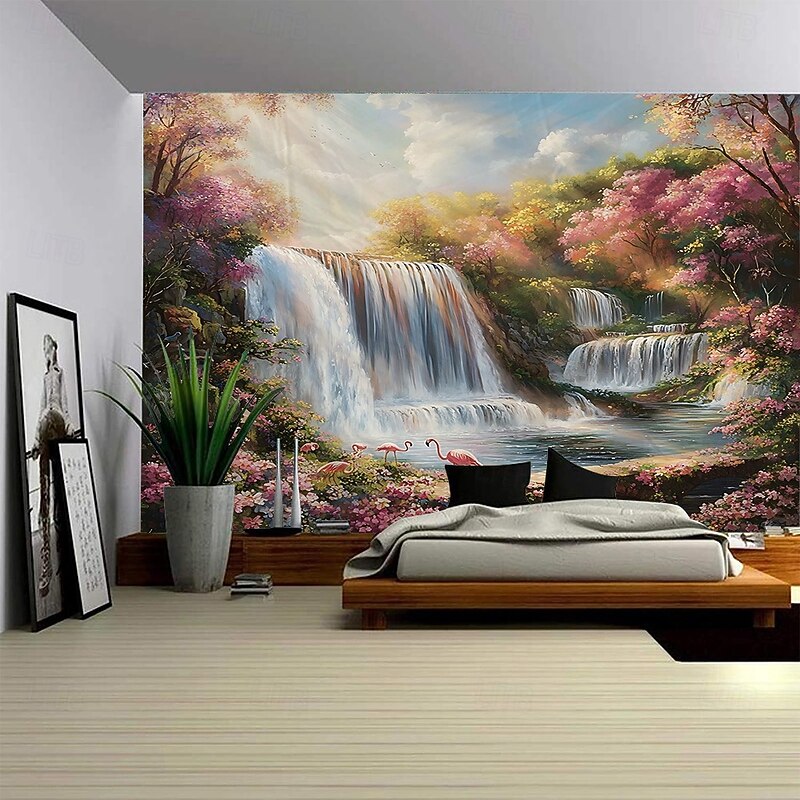 A forest plant animal flowing scenery hanging tapestry mural art large tapestry mural decoration photo background carpet curtain home bedroom living room decoration3