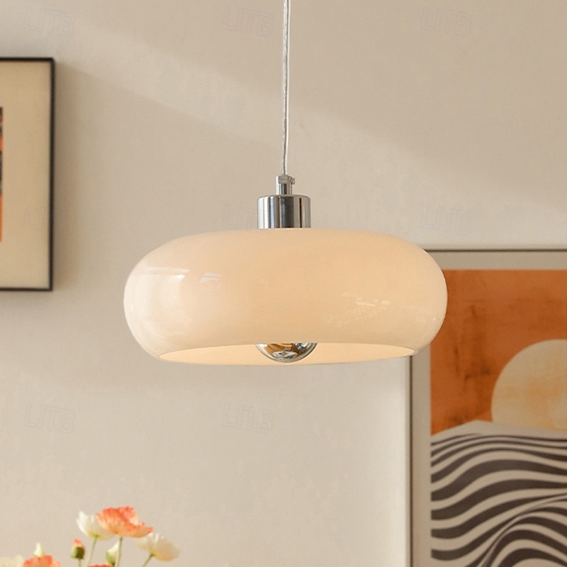 Bauhaus Style Round Glass Pendant Light Glass Hanging Lamp Shade 28cm 110-240V4