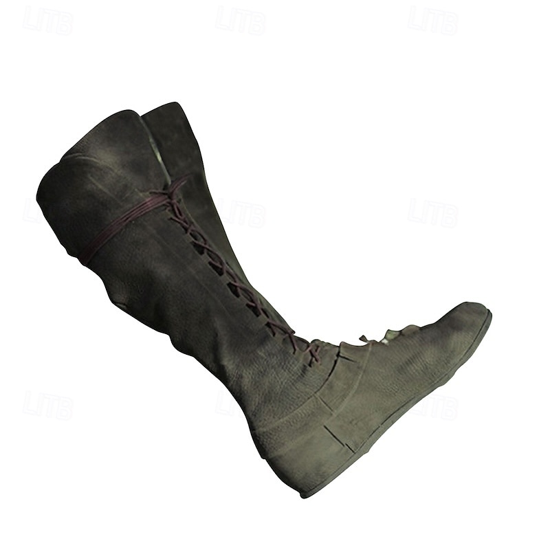 Vintage Medieval Renaissance Flat Jazz Boots Pirate Viking Ranger Archery Fancy Dress Men's Women's Unisex Halloween Carnival Party Casual Daily LARP Adults' Shoes All Seasons4