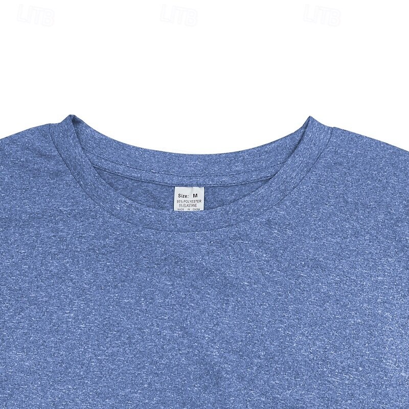 Men's Sport T Shirt Tee Top Plain Crew Neck Fitness Basketball  Fit ness Tee Short Sleeves Sporty Clothing Apparel Fashion Basic3