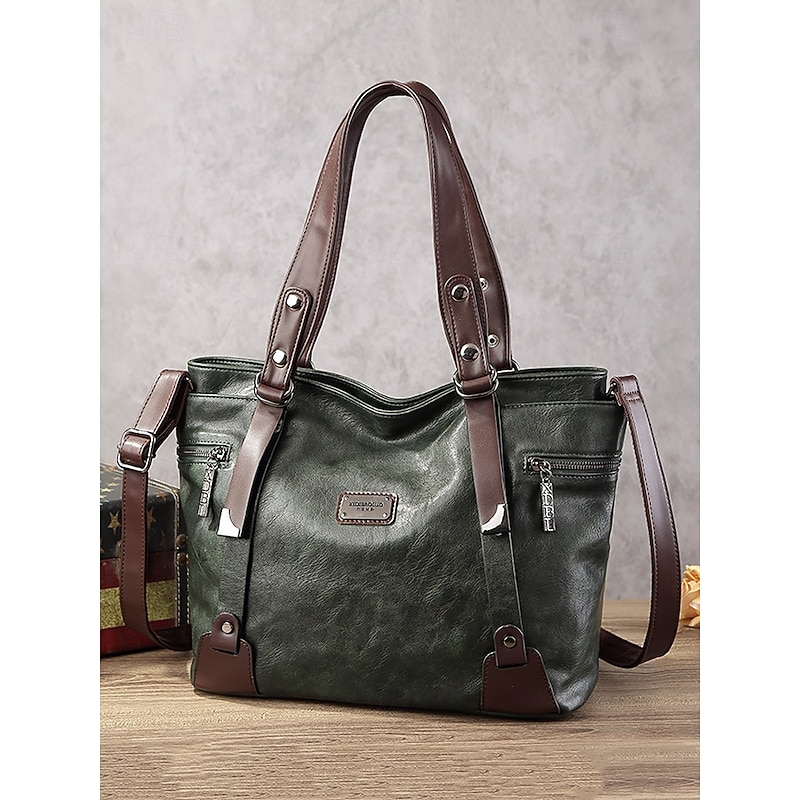Premium Brown Faux Leather Handbag for Women – Versatile Messenger Bag with Adjustable Strap for Work and Casual Use