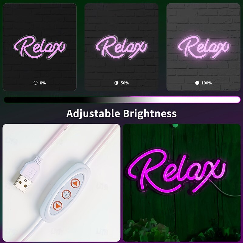 USB Powered LED Neon Lights Relax Sign Lights – Stylish & Vibrant Neon Decor for Bedroom, Club and Outdoor Spaces3