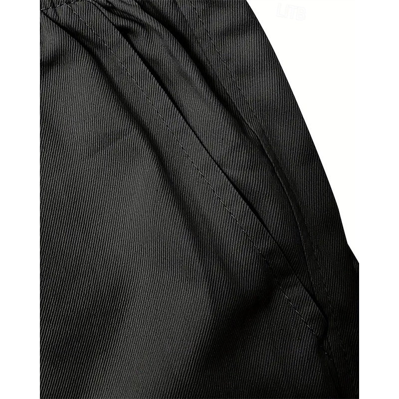 Men's Cargo Shorts Shorts Summer Shorts Drawstring Elastic Waist Multi Pocket Plain Comfort Wearable Short Outdoor Sport Daily Fashion Casual Black Khaki4