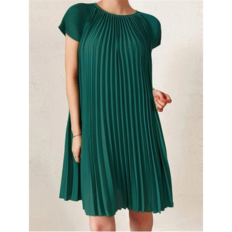 Women's Mini Dress Casual Dress T Shirt Dress Tee Dress Basic Casual Vacation Daily Regular Fit Plain Short Sleeve Crew Neck Black Brown Green Summer